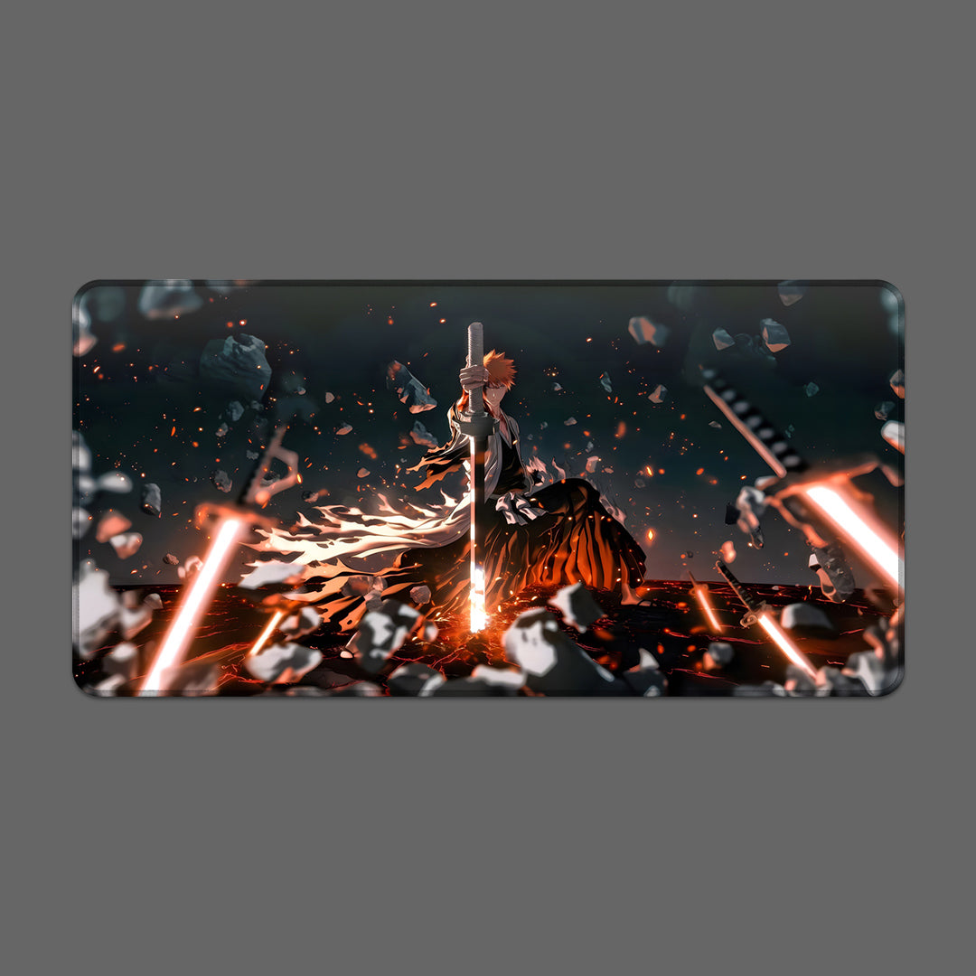 Flame Sword Hero Mousepad
