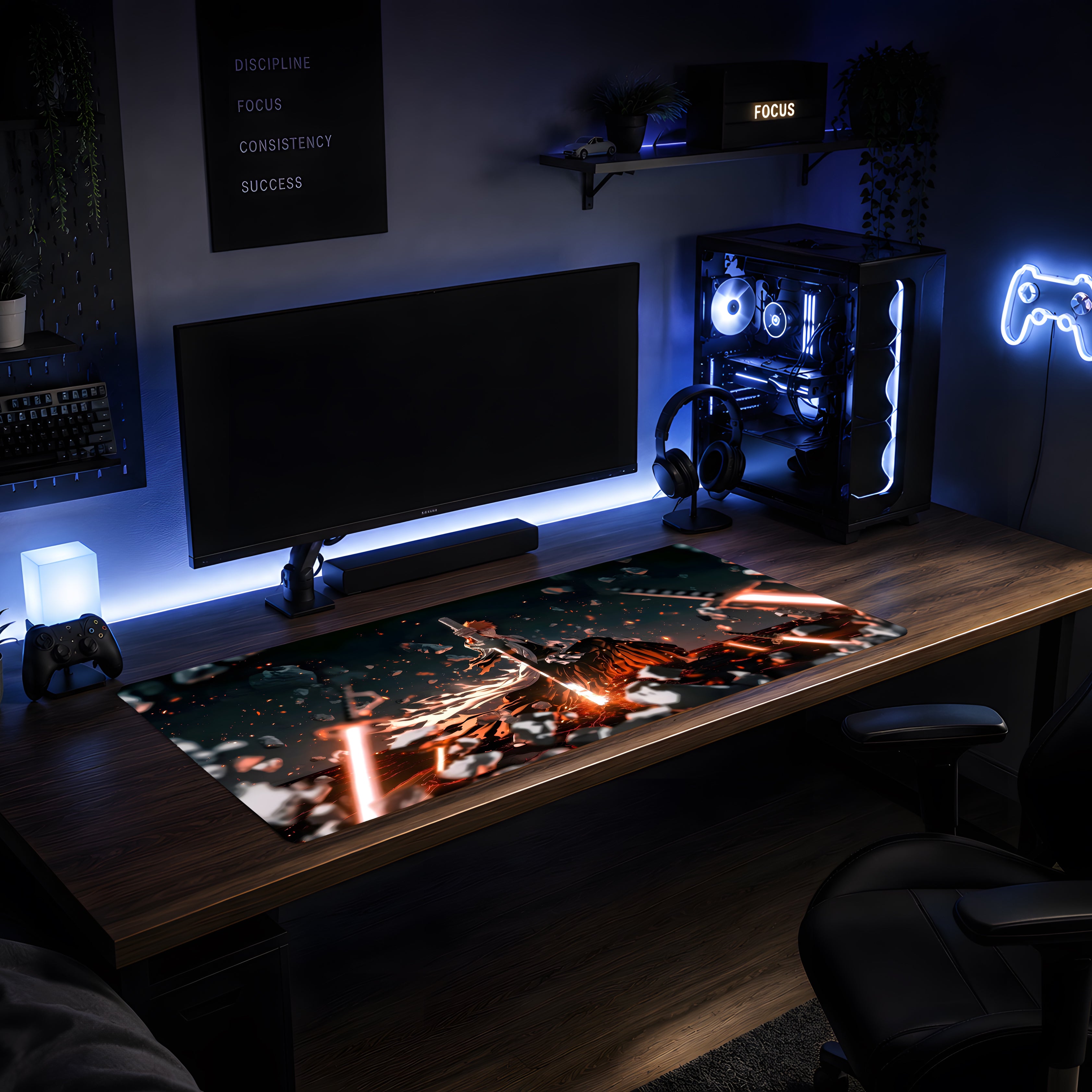 Flame Sword Hero Mousepad