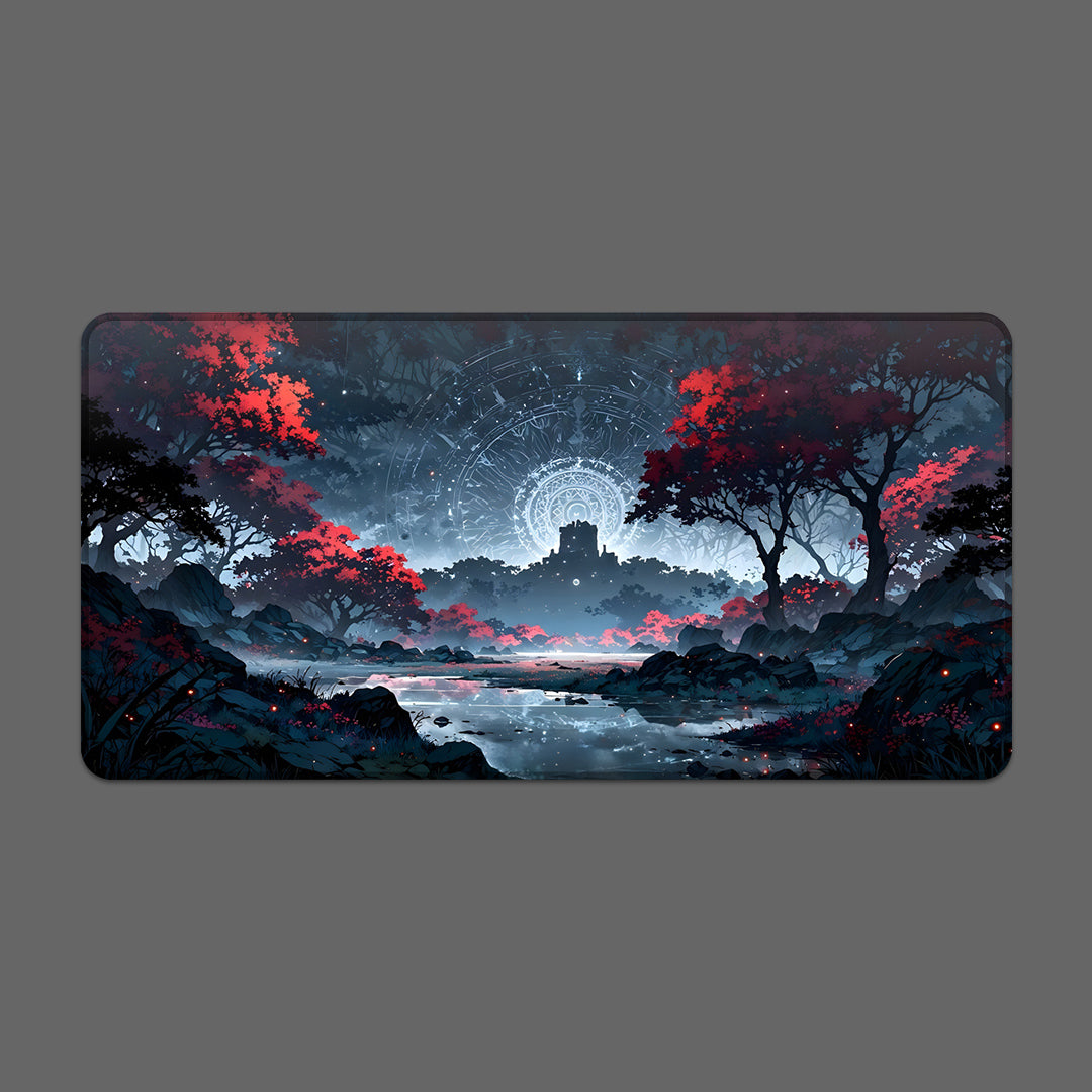 Mystic Crimson Forest Mousepad