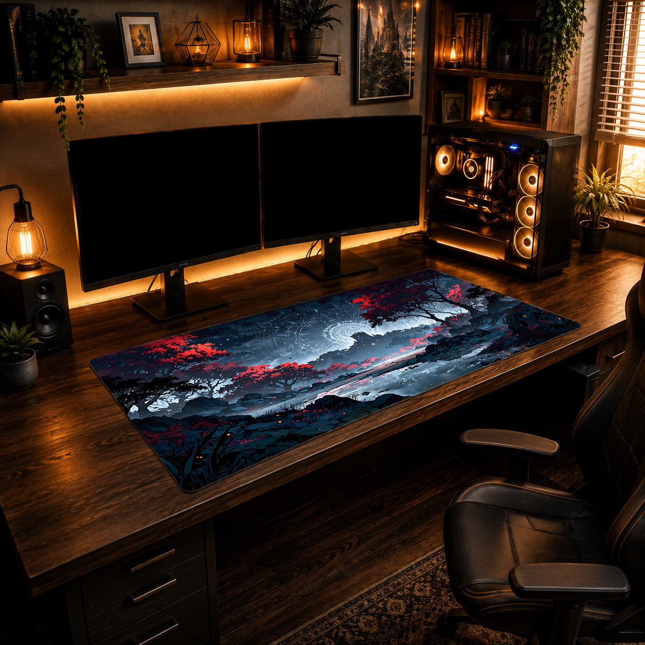Mystic Crimson Forest Mousepad