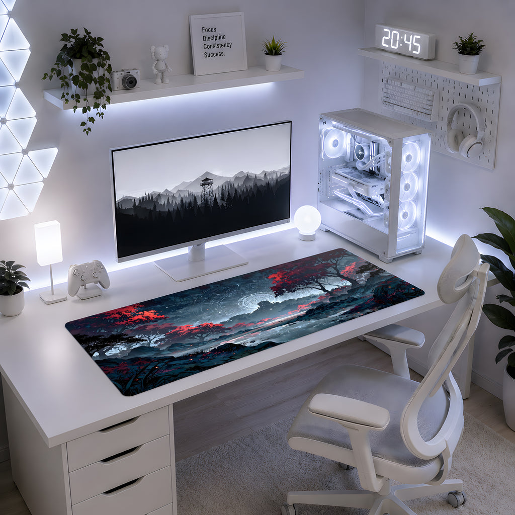 Mystic Crimson Forest Mousepad