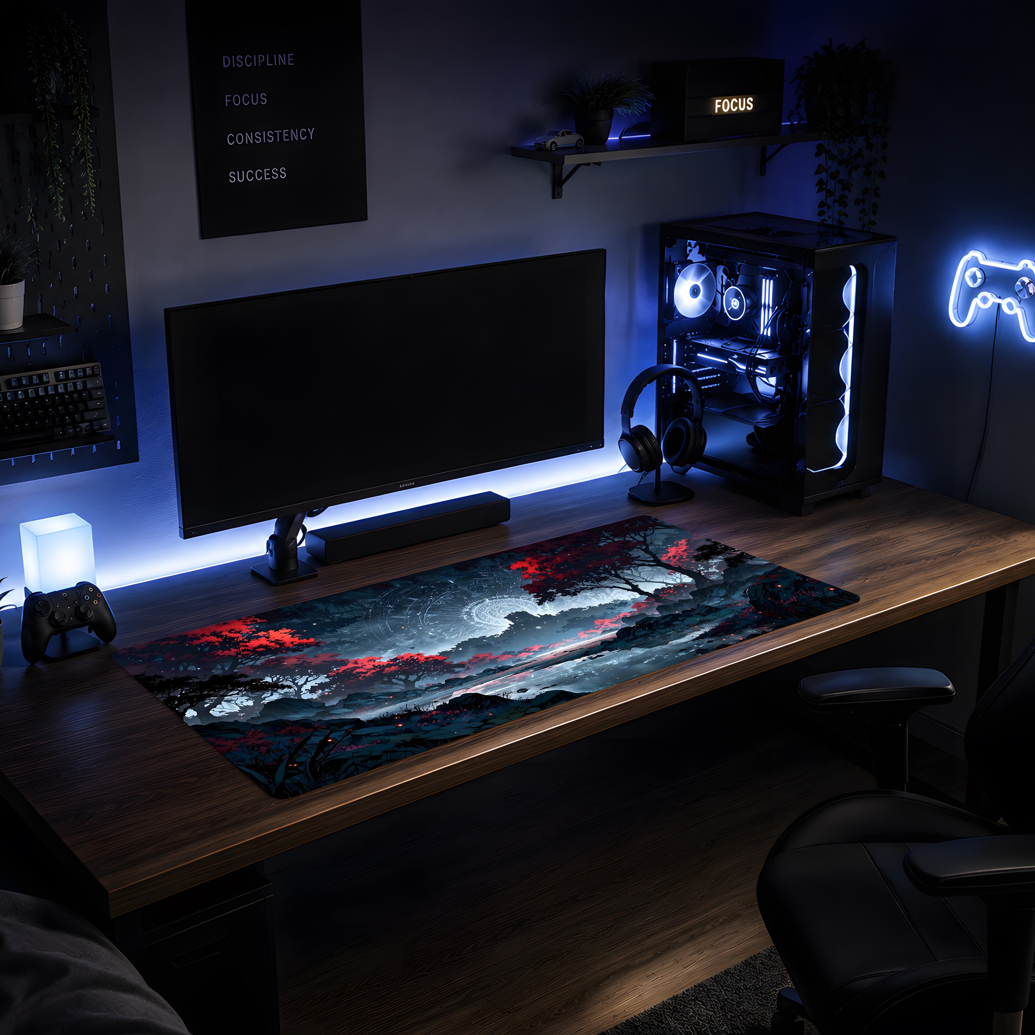 Mystic Crimson Forest Mousepad