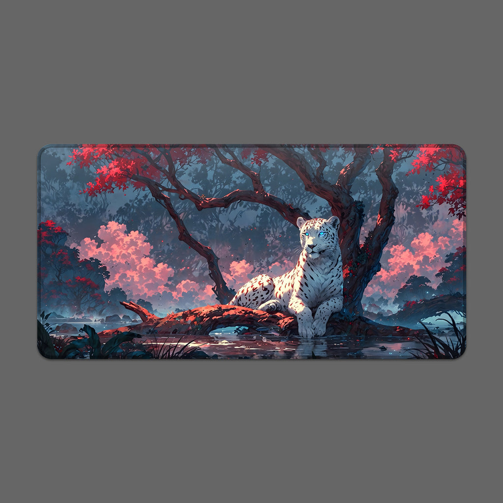 White Leopard Fantasy Mousepad