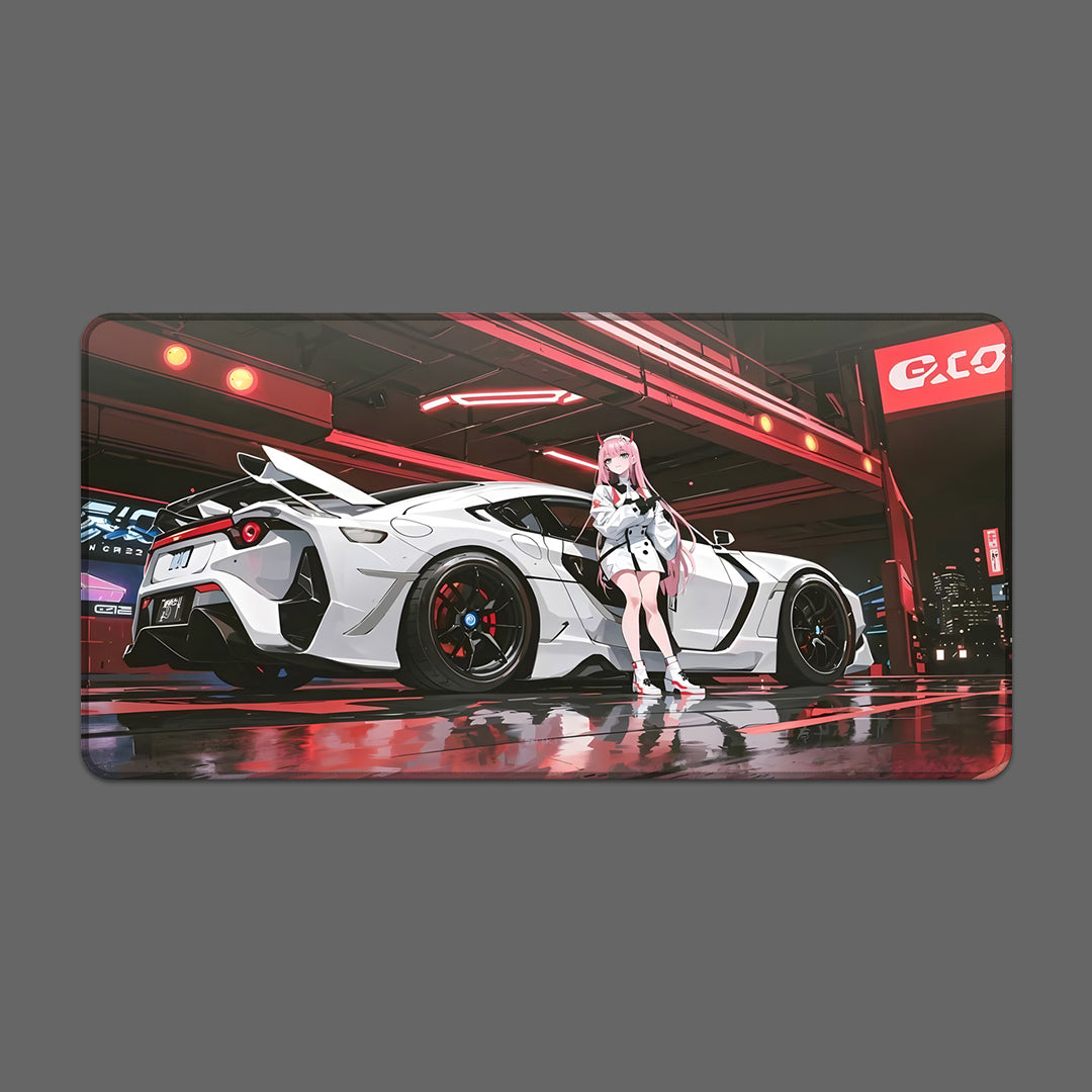 Neon Drift Garage Mousepad