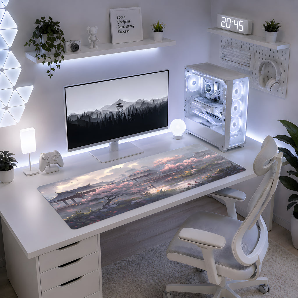 Sakura Rain Temple Mousepad