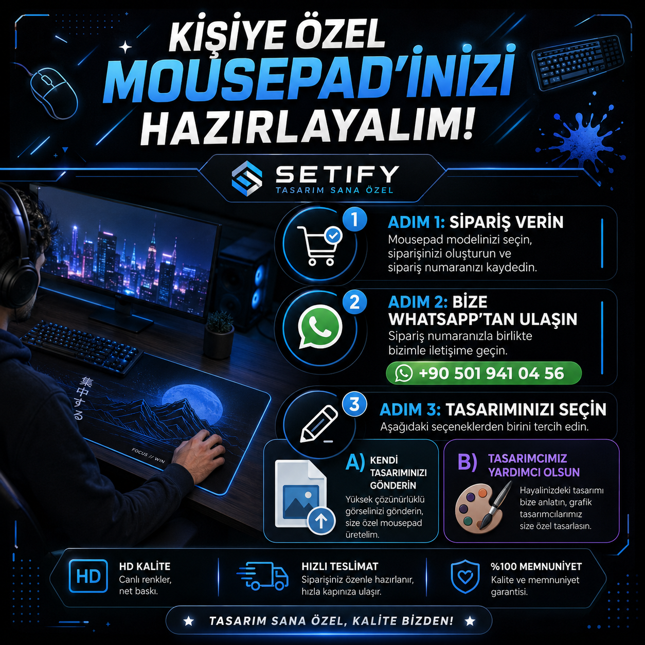 Kişiye Özel Tasarım Mousepad