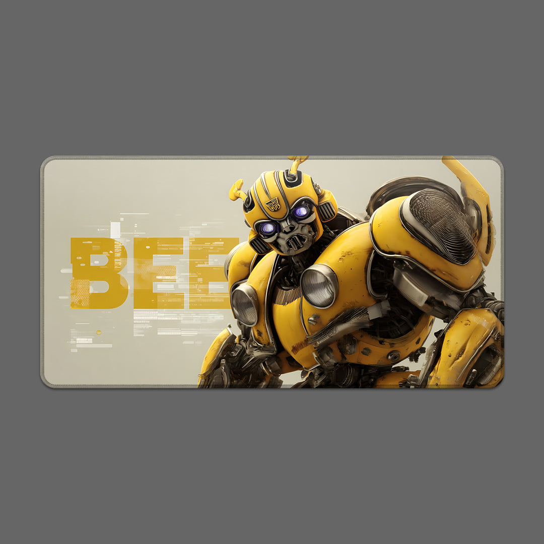 Cyber-Bee Neon Glitch Mousepad