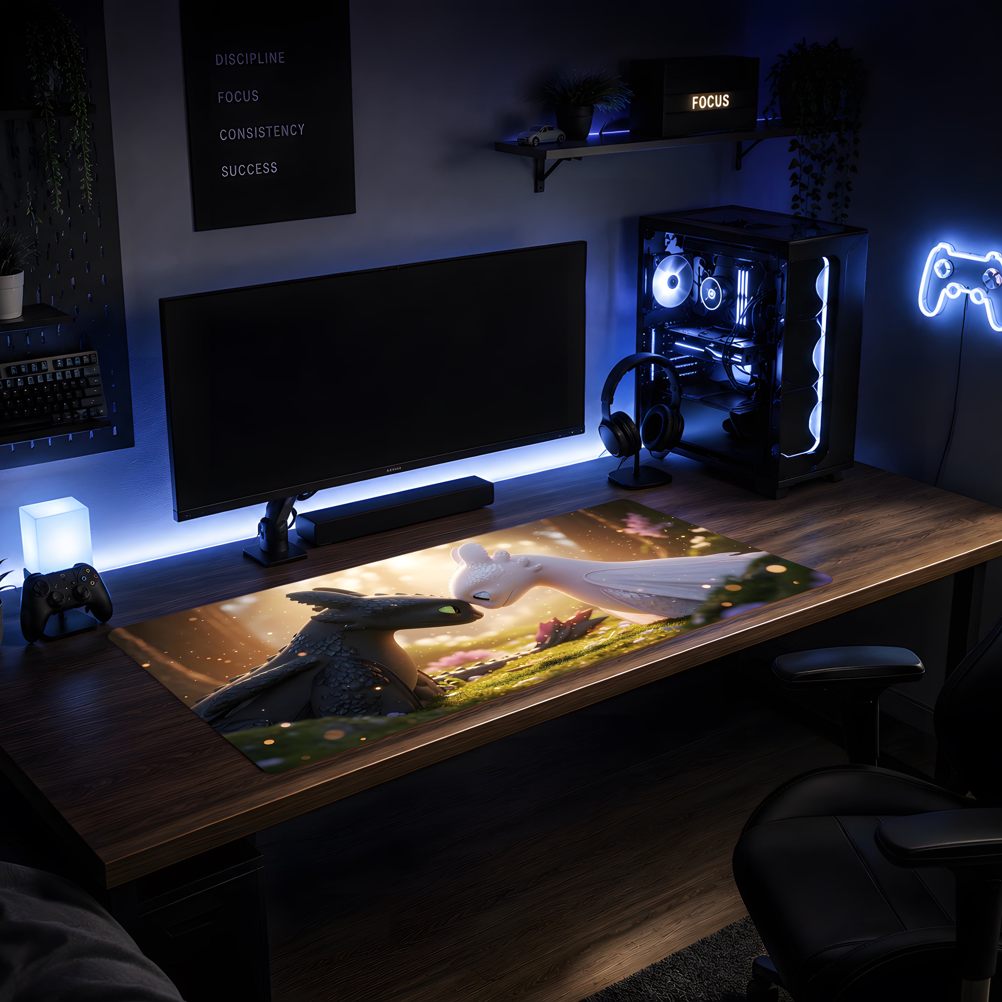 Moonlight Bonds Night Fury Mousepad