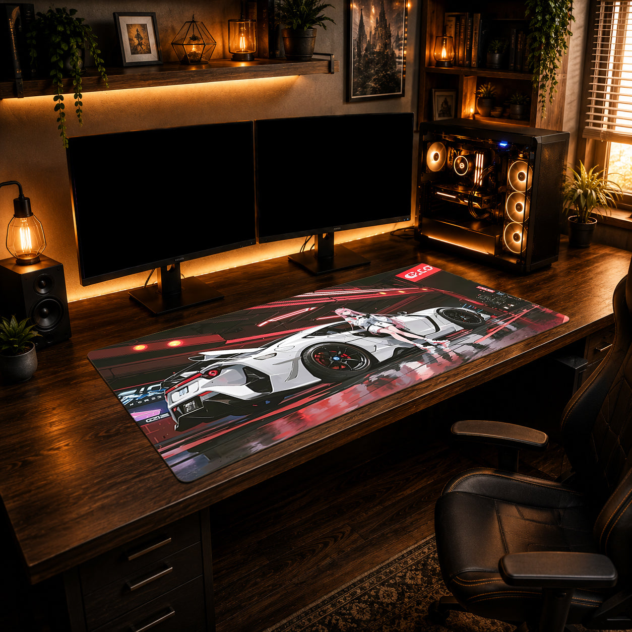 Neon Drift Garage Mousepad