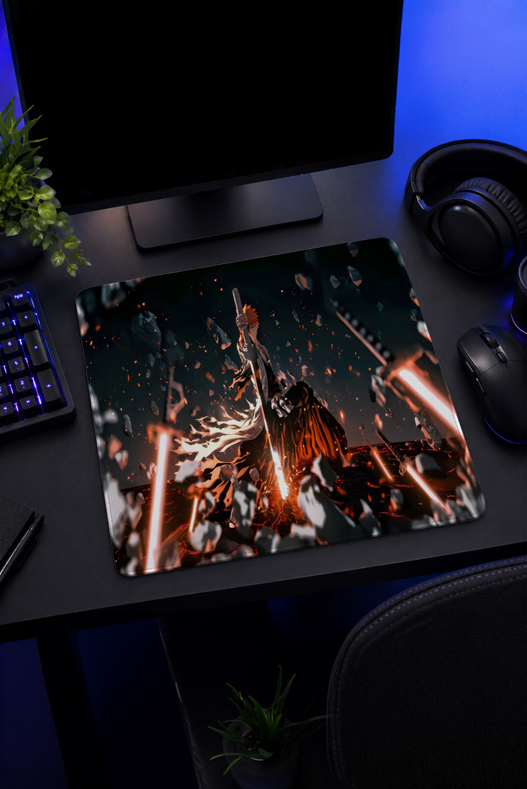 Flame Sword Hero Mousepad