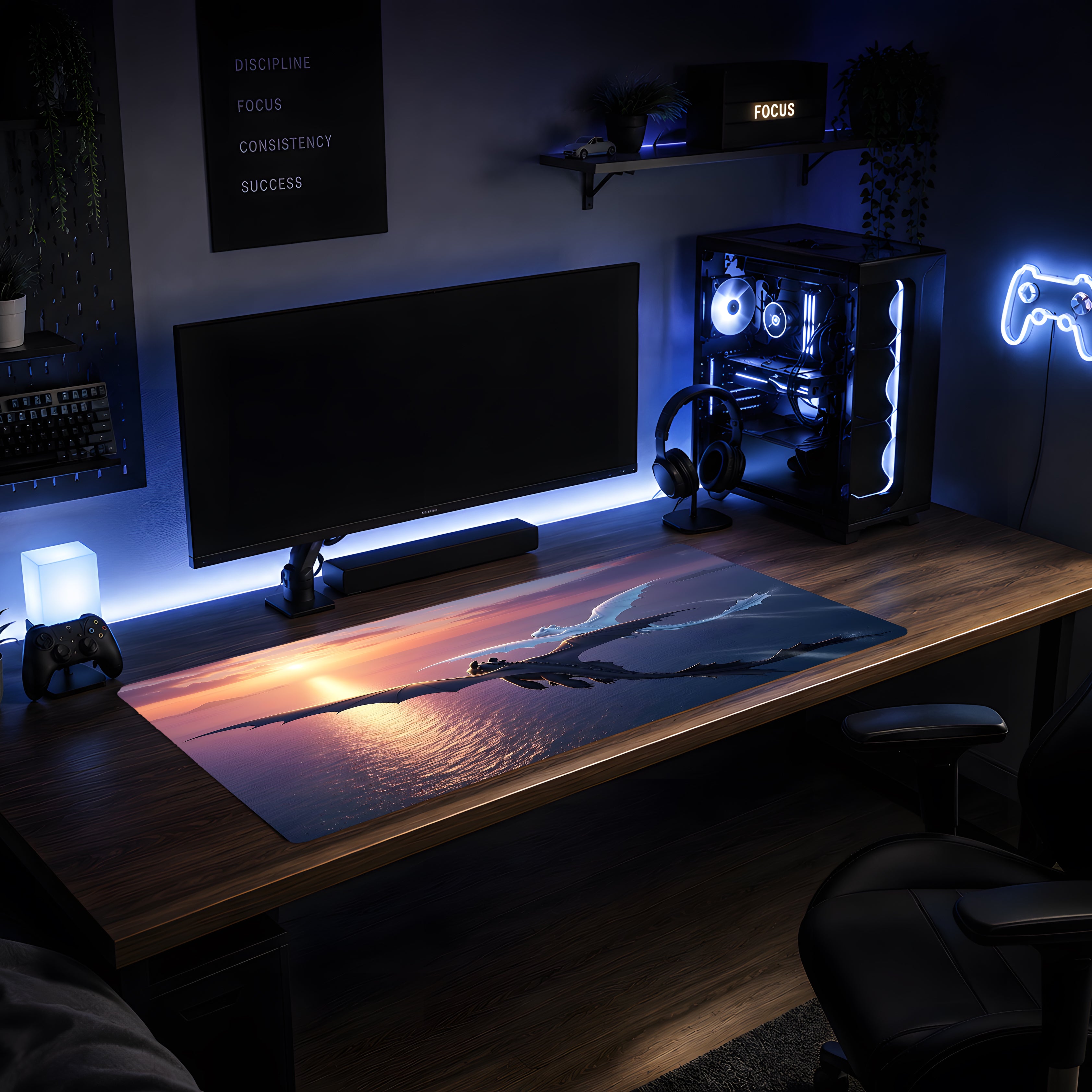 Toothless & Light Fury Gün Batımı Mousepad
