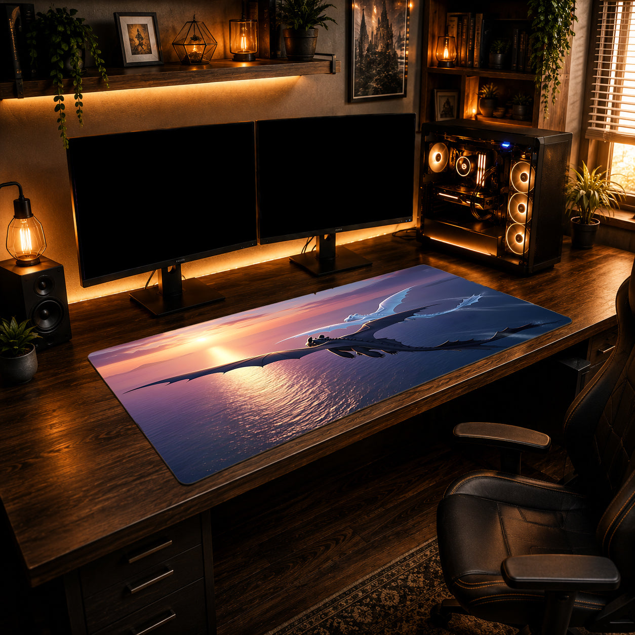 Toothless & Light Fury Gün Batımı Mousepad