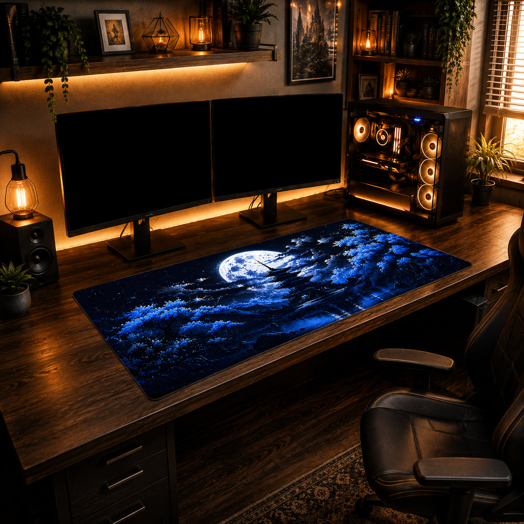 Midnight Sakura Pagoda Mousepad