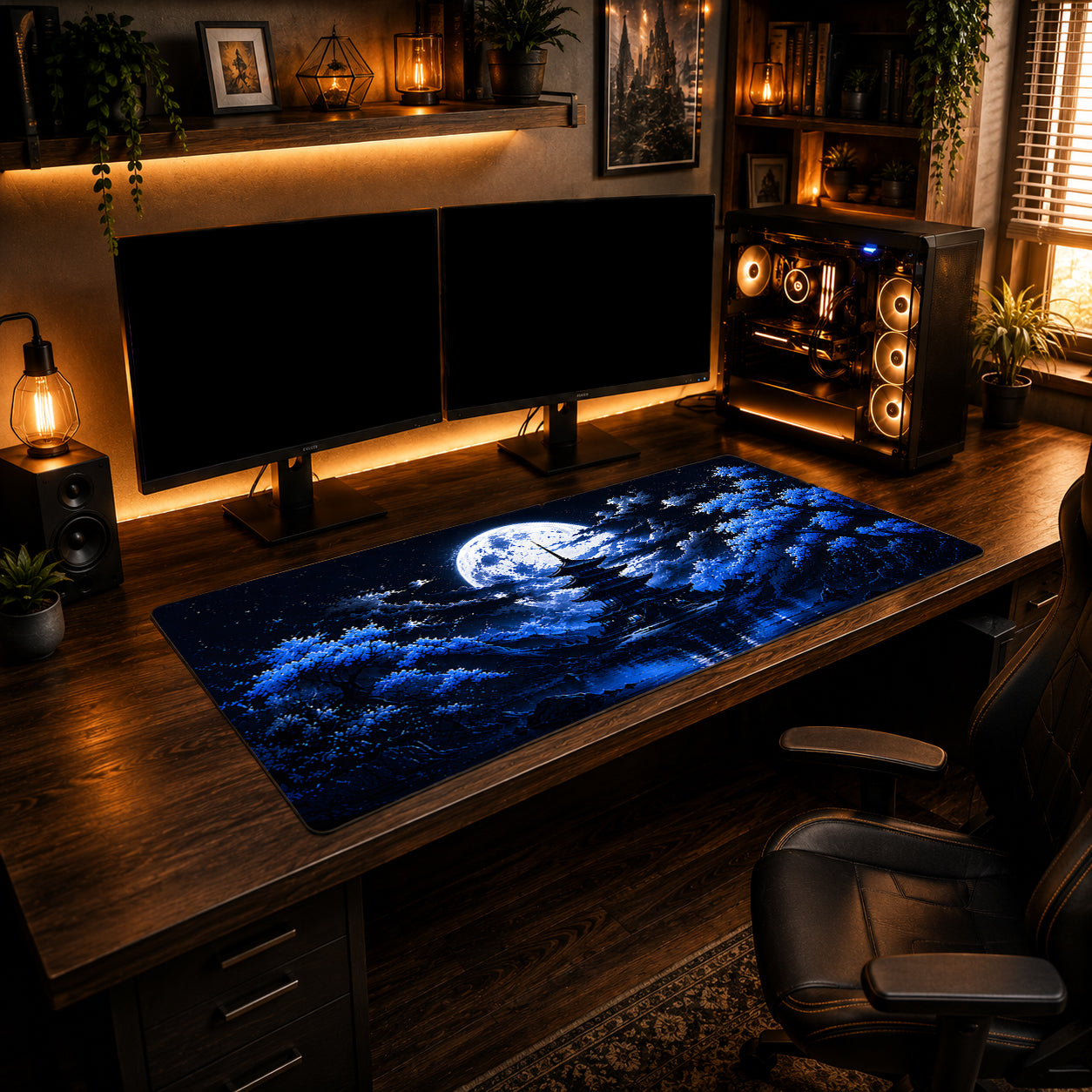 Midnight Sakura Pagoda Mousepad