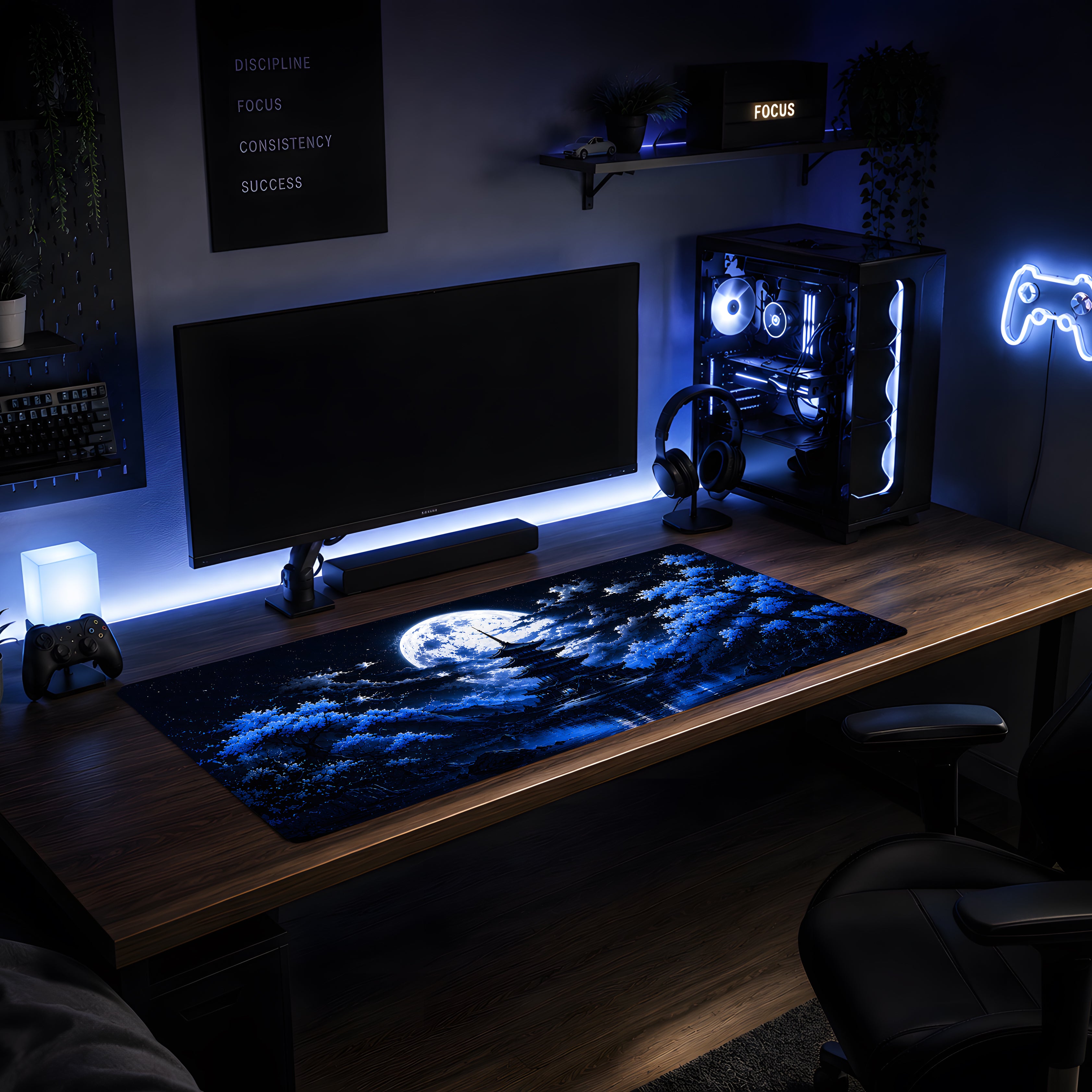 Midnight Sakura Pagoda Mousepad
